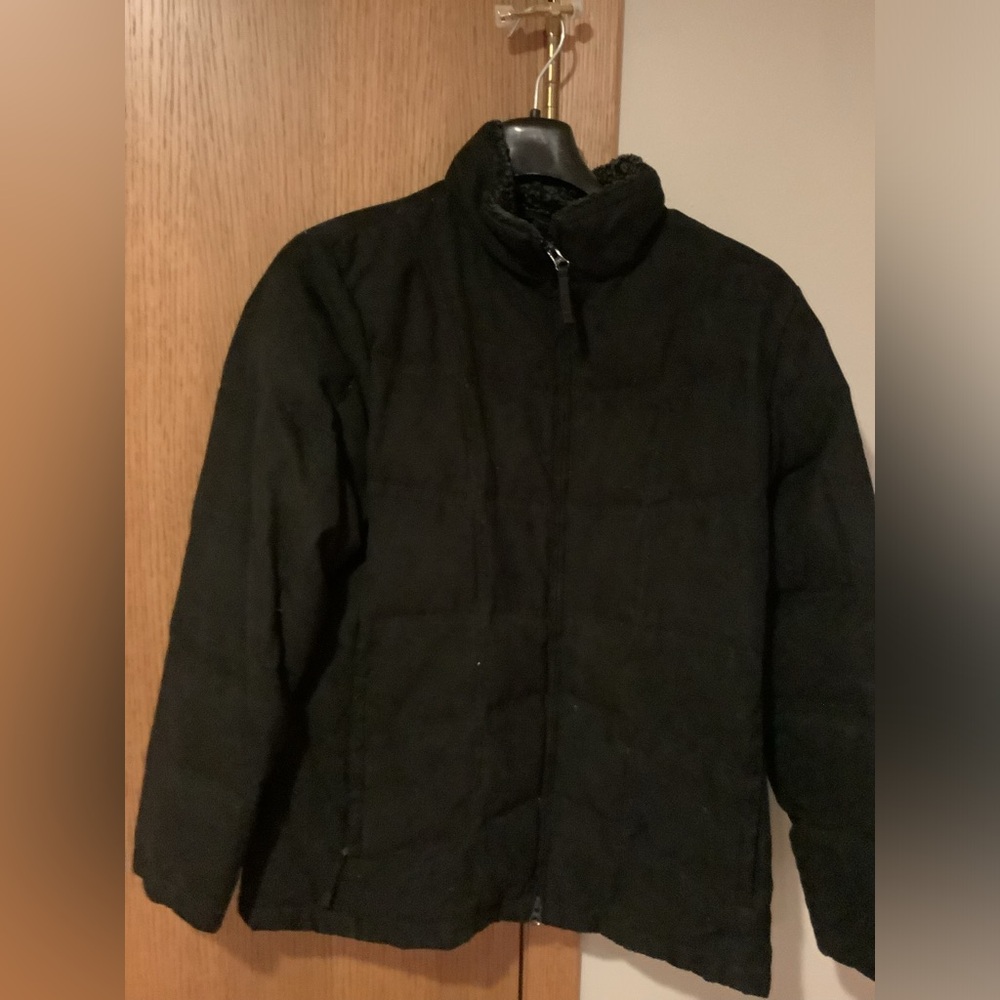 Preowned LL Bean Large Black Goose Down Winter Coat